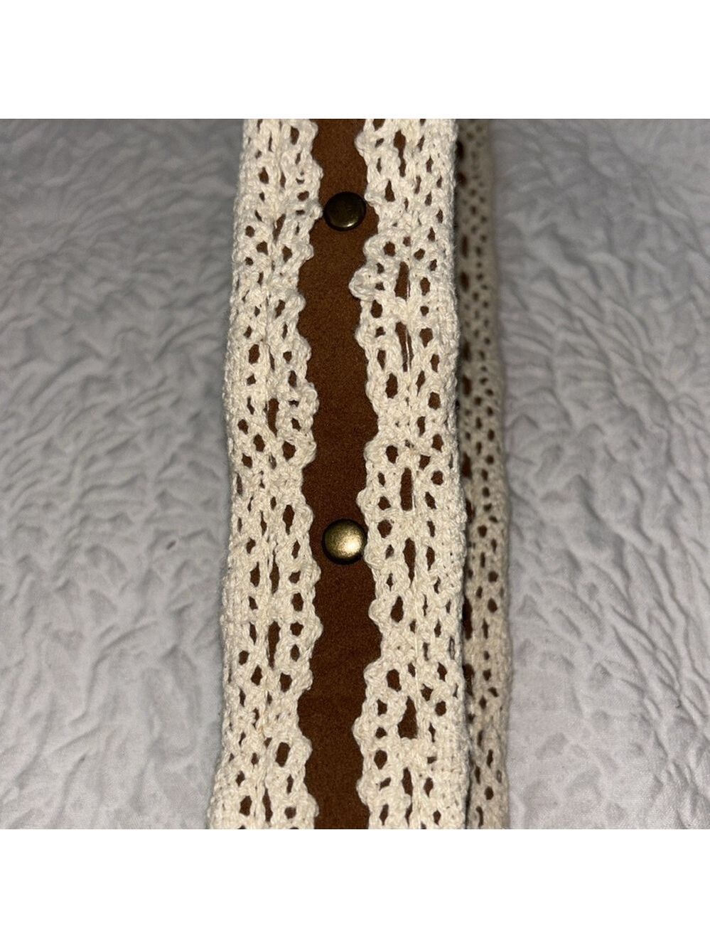 Unbranded Faux Suede Lace & Button Detail Belt - Picture 4 of 9